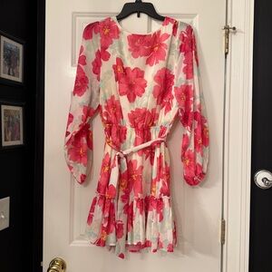 Flying tomato pink floral dress